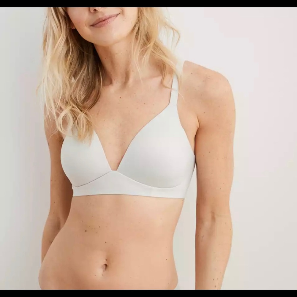 AERIE Gray Real Sunnie Wireless Lightly Lined Bra